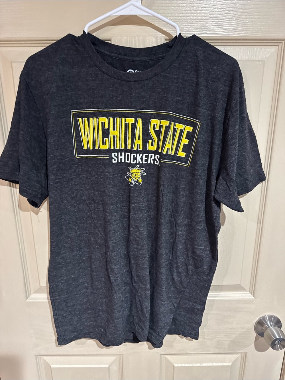 Blue 84 Wichita State Shockers Black Short Sleeve Tee with Yellow Graphic